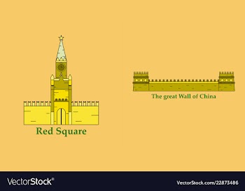 Travel journey concept famous monuments of world vector image