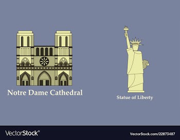 Travel journey concept famous monuments of world vector image