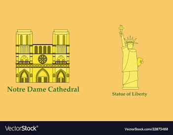 Travel journey concept famous monuments of world vector image