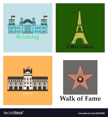 Travel journey concept famous monuments of world vector image