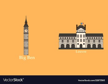 Travel journey concept famous monuments of world vector image