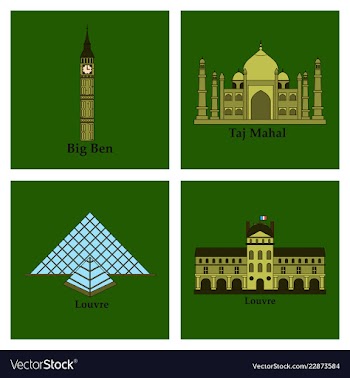 Travel journey concept famous monuments of world vector image
