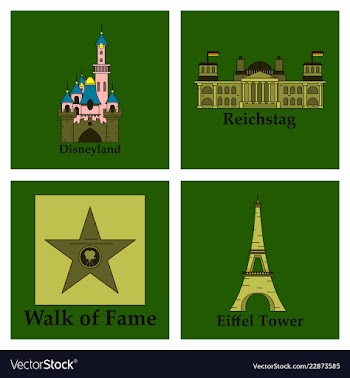 Travel journey concept famous monuments of world vector image