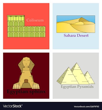 Travel journey concept famous monuments of world vector image