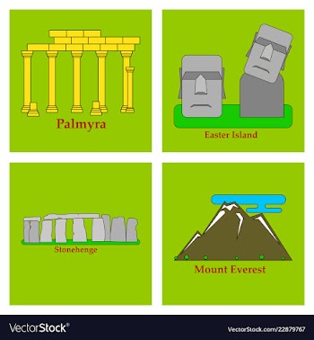 Travel journey concept famous monuments of world vector image