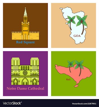 Travel journey concept famous monuments of world vector image