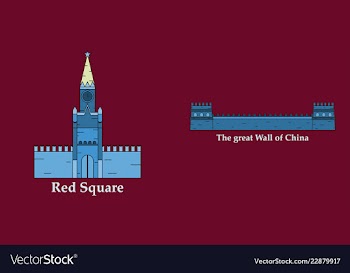 Travel journey concept famous monuments of world vector image