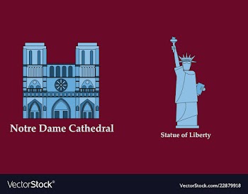 Travel journey concept famous monuments of world vector image