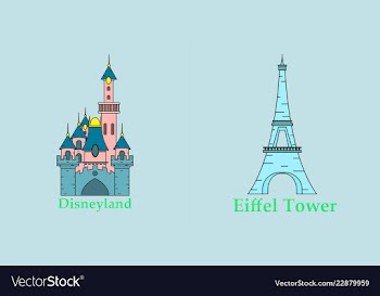 Travel journey concept famous monuments of world vector image