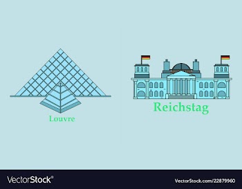 Travel journey concept famous monuments of world vector image
