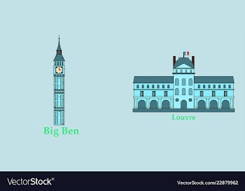 Travel journey concept famous monuments of world vector image