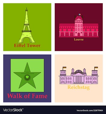 Travel journey concept famous monuments of world vector image