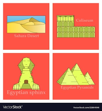 Travel journey concept famous monuments of world vector image