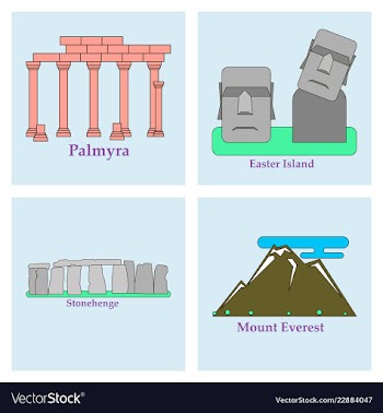 Travel journey concept famous monuments of world vector image