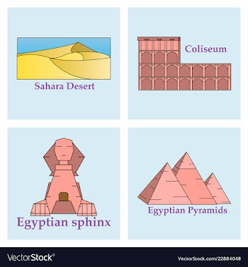 Travel journey concept famous monuments of world vector image
