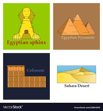 Travel journey concept famous monuments of world vector image