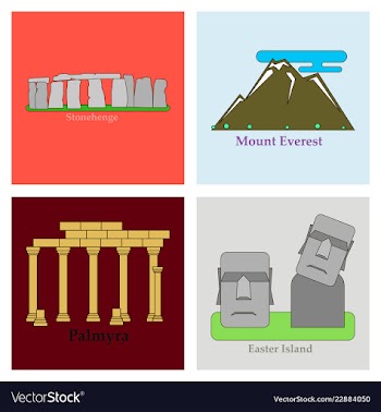 Travel journey concept famous monuments of world vector image