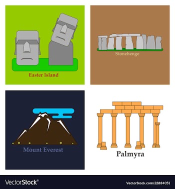 Travel journey concept famous monuments of world vector image