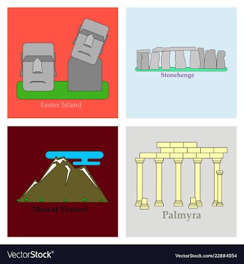Travel journey concept famous monuments of world vector image