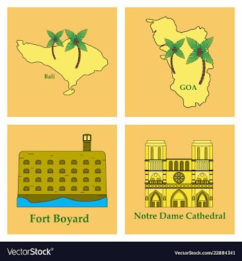 Travel journey concept famous monuments of world vector image