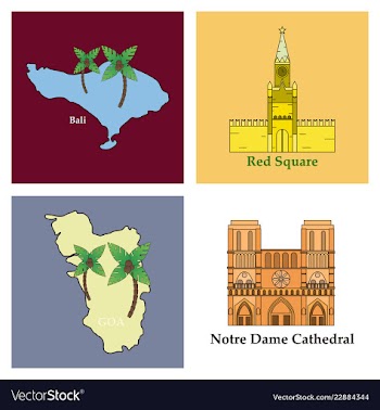 Travel journey concept famous monuments of world vector image