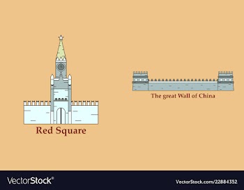 Travel journey concept famous monuments of world vector image