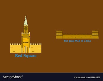 Travel journey concept famous monuments of world vector image