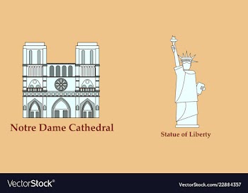 Travel journey concept famous monuments of world vector image
