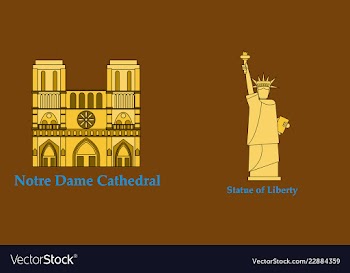 Travel journey concept famous monuments of world vector image
