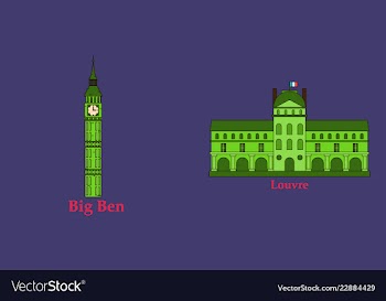 Travel journey concept famous monuments of world vector image