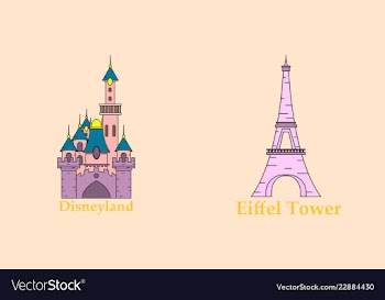 Travel journey concept famous monuments of world vector image