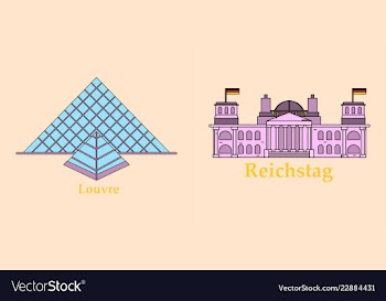 Travel journey concept famous monuments of world vector image