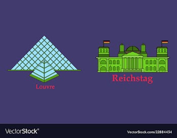 Travel journey concept famous monuments of world vector image