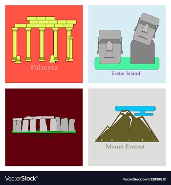 Travel journey concept famous monuments of world vector image