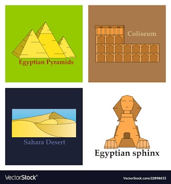 Travel journey concept famous monuments of world vector image