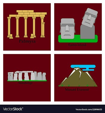 Travel journey concept famous monuments of world vector image