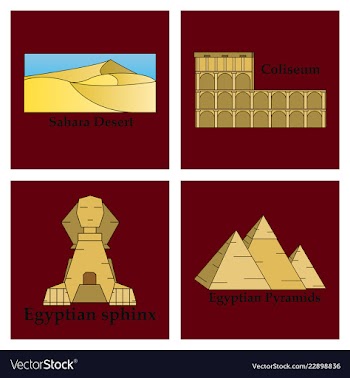 Travel journey concept famous monuments of world vector image
