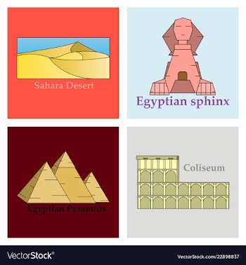 Travel journey concept famous monuments of world vector image