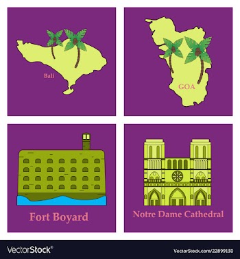 Travel journey concept famous monuments of world vector image