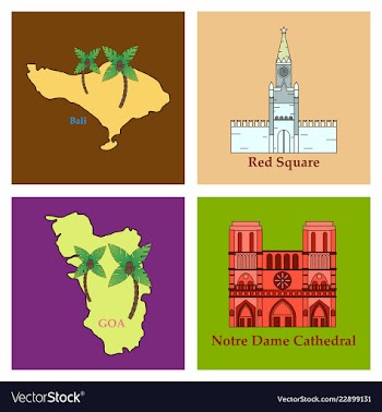 Travel journey concept famous monuments of world vector image