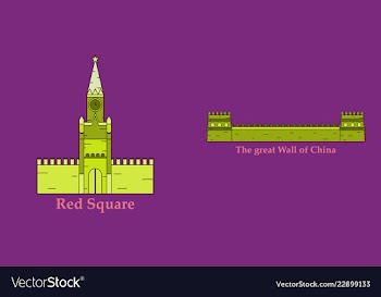 Travel journey concept famous monuments of world vector image