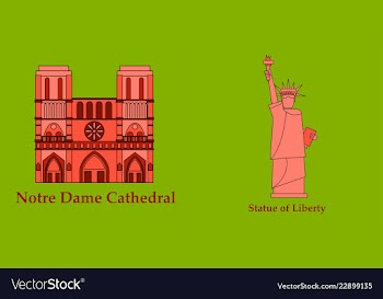 Travel journey concept famous monuments of world vector image