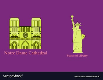 Travel journey concept famous monuments of world vector image