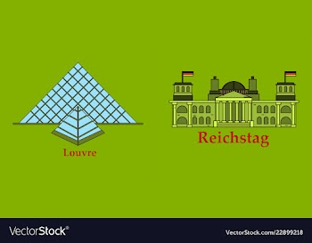 Travel journey concept famous monuments of world vector image