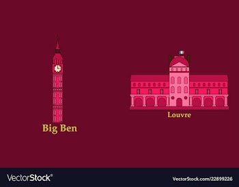 Travel journey concept famous monuments of world vector image