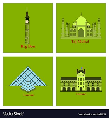 Travel journey concept famous monuments of world vector image