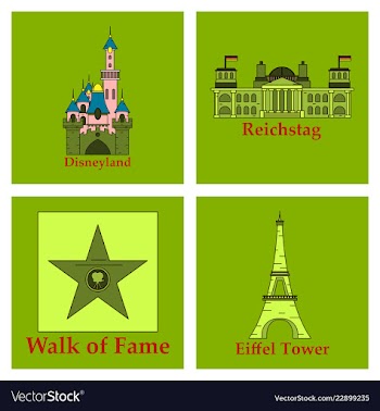 Travel journey concept famous monuments of world vector image