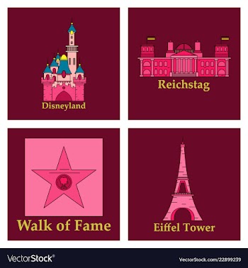 Travel journey concept famous monuments of world vector image