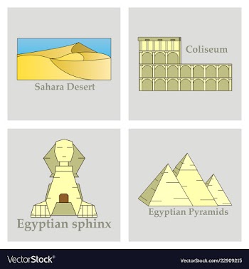 Travel journey concept famous monuments of world vector image