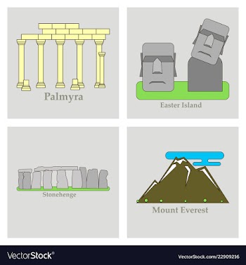 Travel journey concept famous monuments of world vector image